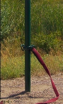 Empty lease around a pole